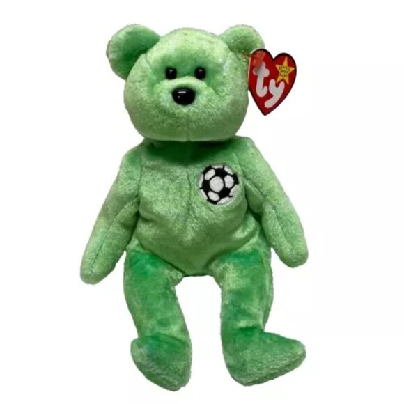 Ty Beanie Baby 1998/1999 Kicks the Soccer Bear Plush Retired Vintage Rare Errors - Picture 1 of 12